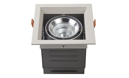 LED豆胆灯 9W 开孔尺寸120x120mm LED单头格栅射灯