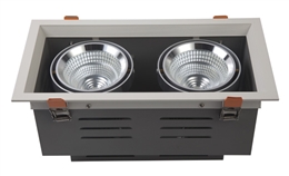 LED豆胆灯 24W 开孔300x140mm LED双头格栅射灯