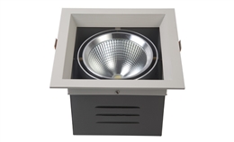 LED豆胆灯 20W 开孔尺寸165x165mm LED单头格栅射灯