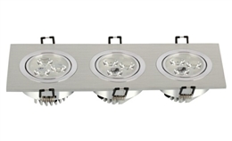 LED 9W 开孔276x83mm射灯 灯珠贴片LED 三头格栅射灯