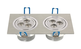 LED 6W 开孔158x74mm射灯 单颗透镜LED 双头格栅射灯