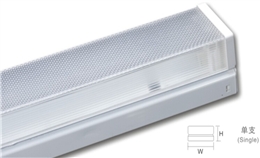 T8 1x20W 1x14W 电感/电子/LED/扁方型棱晶罩支架645x175x88mm
