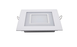 LED 12W方形双色面板灯 开孔138x138mm 白光蓝边 可分段控制光色