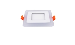 LED 5W侧发光方形双色面板灯 开孔70x70mm 可分段控制光色