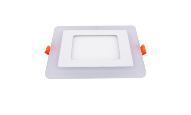 LED面板灯 9W侧发光方形双色面板灯 开孔105x105mm 可分段控制光色